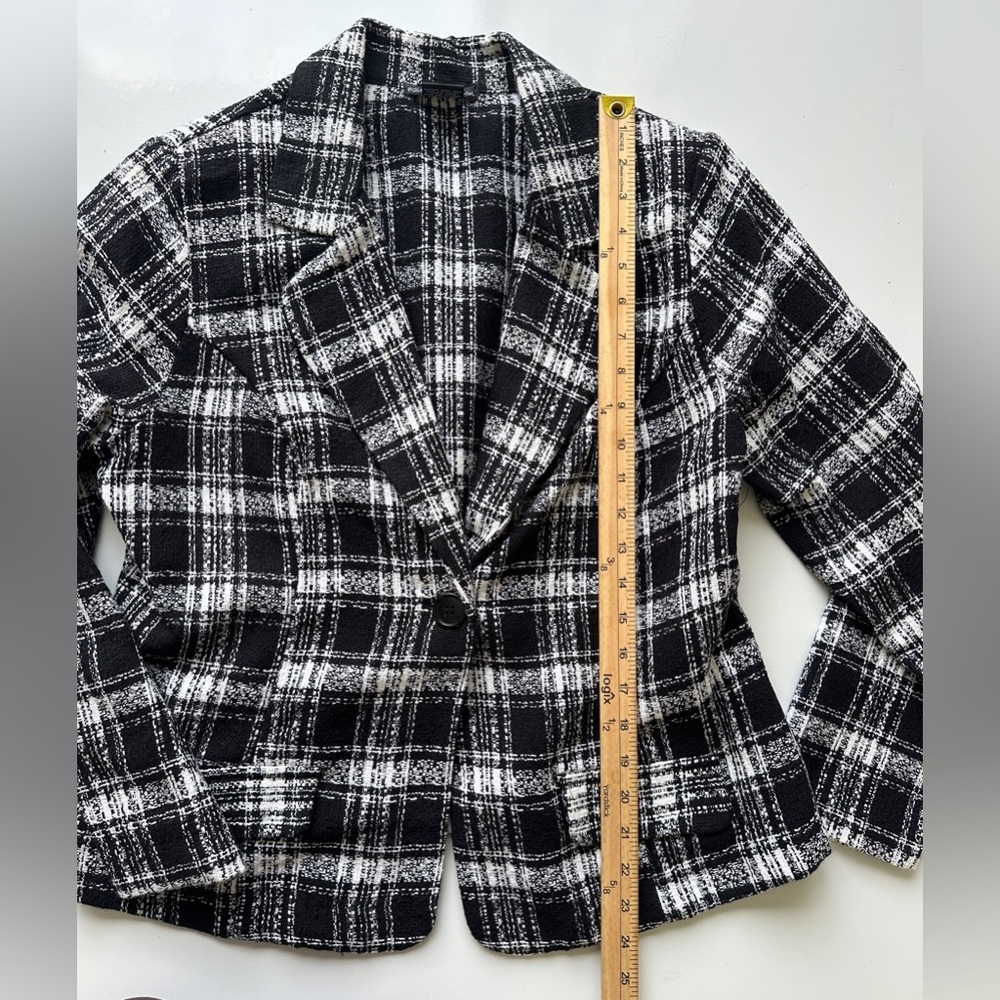 Faith Love Passion Black White Plaid Professional Blazer Jacket Juniors Plus 1X - Picture 5 of 5
